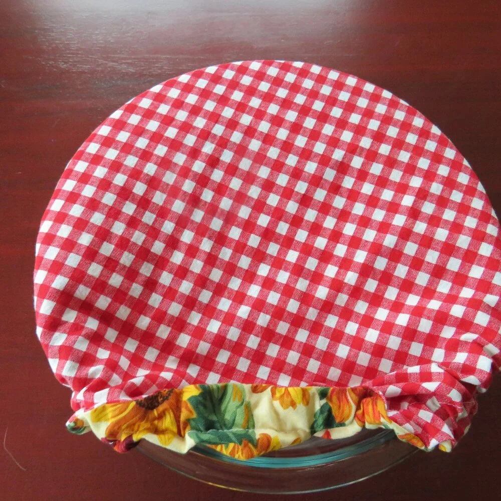Kitchenaid Bowl Cover Reversible Sunflowers and Red Gingham Mixer Bowl Cover